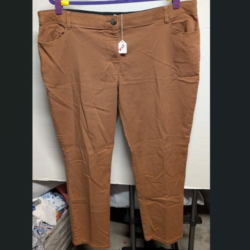 Violets & Roses Brown Stretch Pants – Size 20W